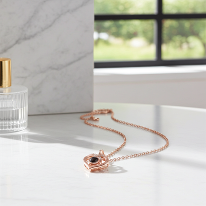 PX19 - Infinity Heart Hidden Photo Necklace – Gold / Silver / Rose Gold