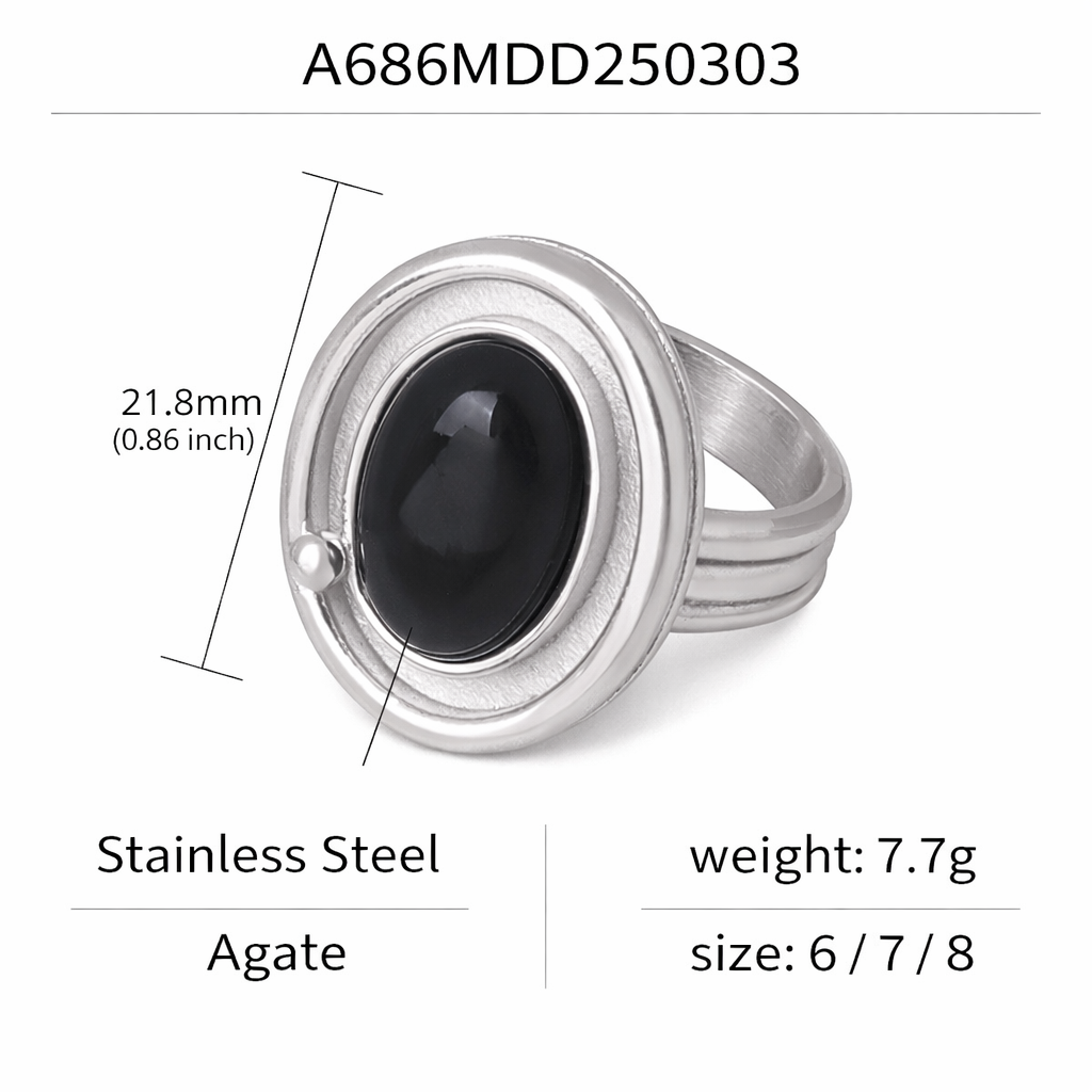 GP12 - Vintage Oval Agate Ring