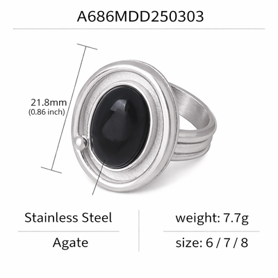 GP12 - Vintage Oval Agate Ring