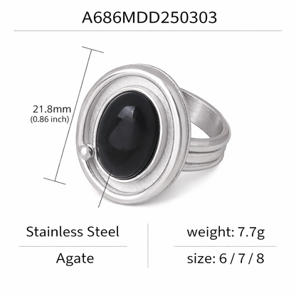 GP12 - Vintage Oval Agate Ring