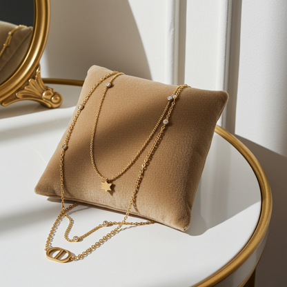 GP71 - Star & Initial Layered Necklace