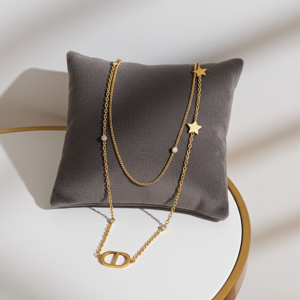 GP71 - Star & Initial Layered Necklace