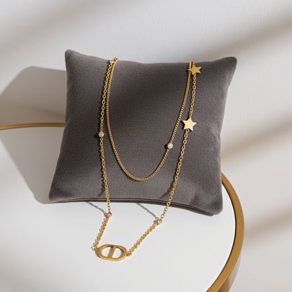 GP71 - Star & Initial Layered Necklace