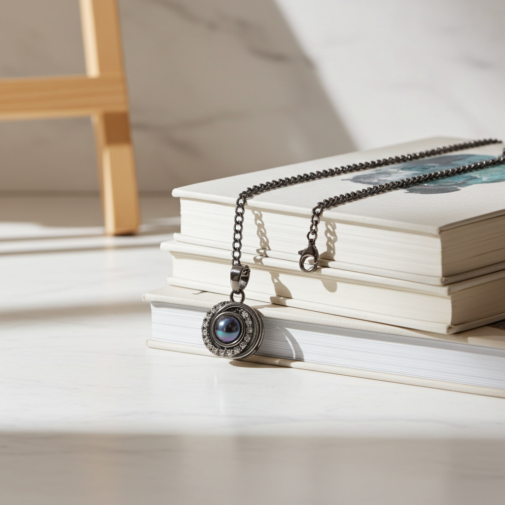 Personalised Eternal Orbit Photo Projection Necklace