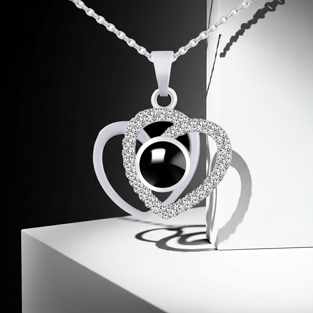 PX43 - Double Heart Custom Photo Projection Necklace – A Love That Shines Forever