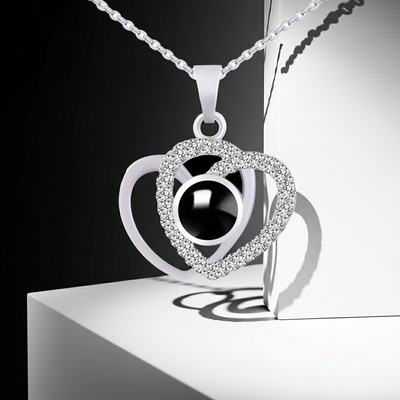 PX43 - Double Heart Custom Photo Projection Necklace – A Love That Shines Forever