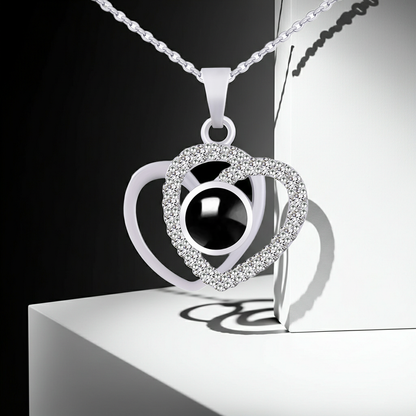 PX43 - Double Heart Custom Photo Projection Necklace – A Love That Shines Forever