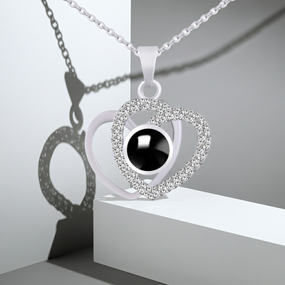 PX43 - Double Heart Custom Photo Projection Necklace – A Love That Shines Forever
