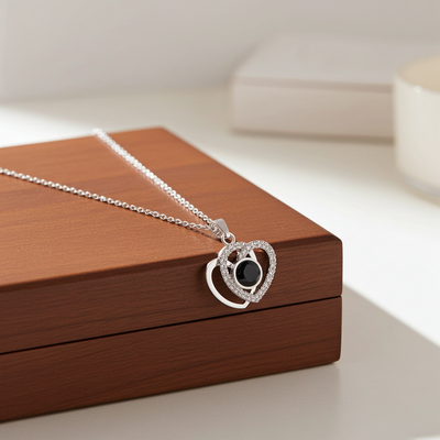 PX43 - Double Heart Custom Photo Projection Necklace – A Love That Shines Forever