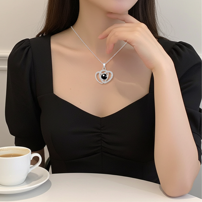 PX43 - Double Heart Custom Photo Projection Necklace – A Love That Shines Forever