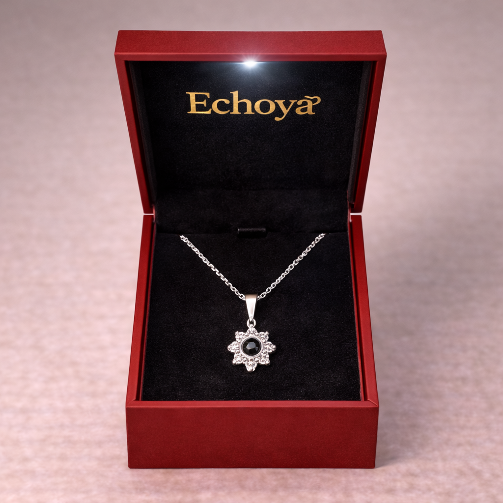 PXS109 - Echoya Sunflower Photo Projection Necklace
