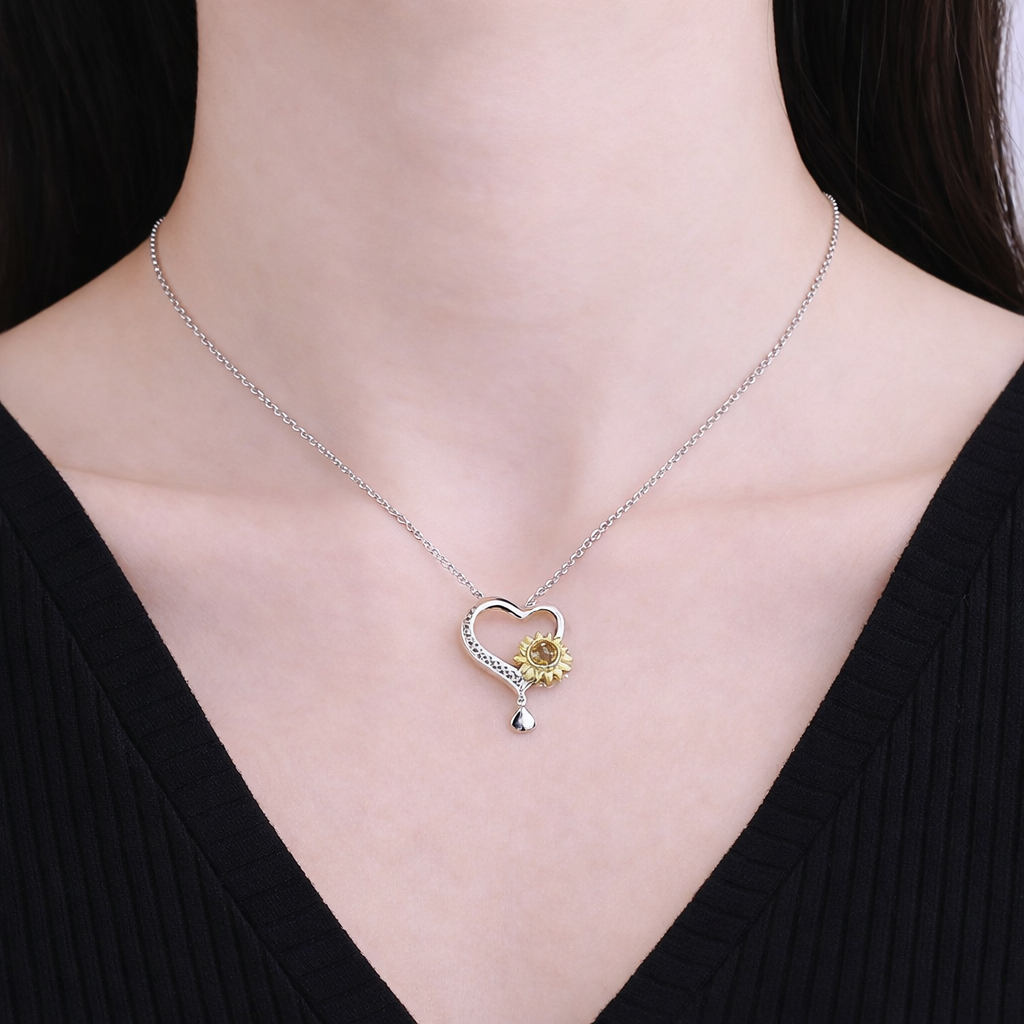 PXS114 - Forever in My Heart – Sunflower Photo Projection Necklace