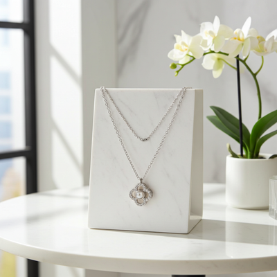 PX46 - Eternal Blossom Photo Projection Necklace – Rose Gold and White Gold