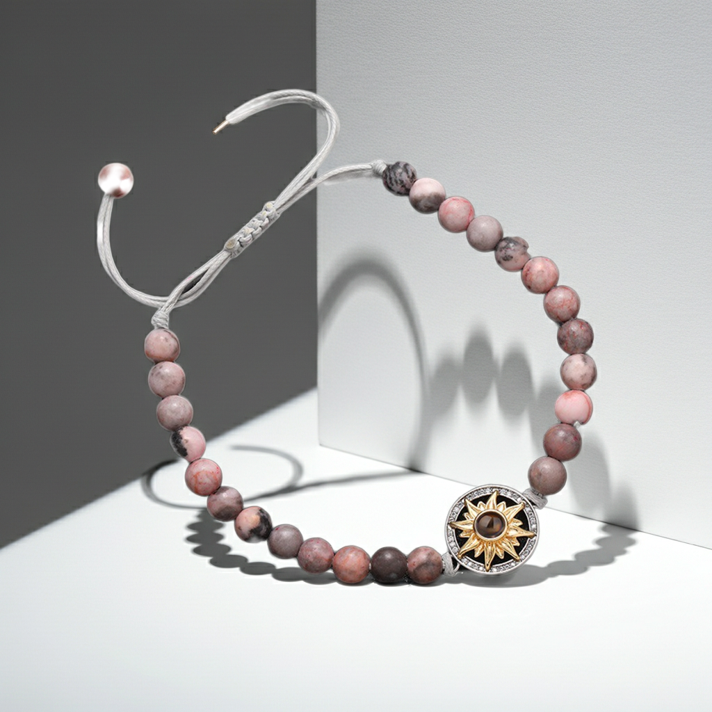 PS06 - Personalized Sun Photo Projection Beaded Bracelet