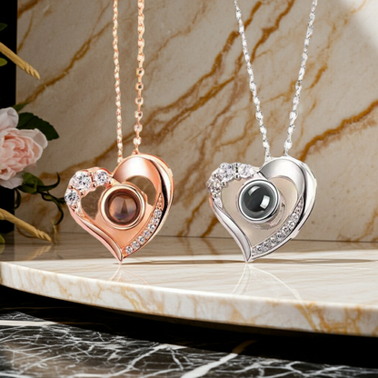 PX16 - Eternal Love Hidden Photo Necklace – Heart Design (Gold / Silver)