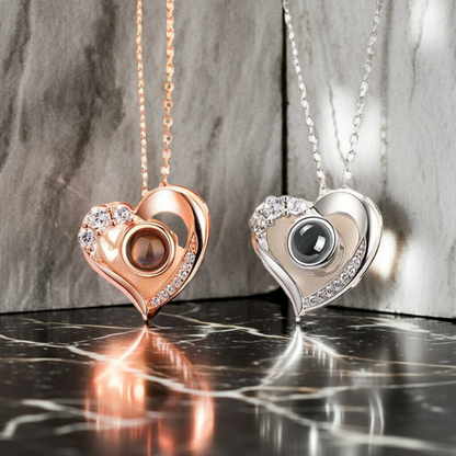PX16 - Eternal Love Hidden Photo Necklace – Heart Design (Gold / Silver)