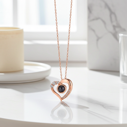 PX16 - Eternal Love Hidden Photo Necklace – Heart Design (Gold / Silver)