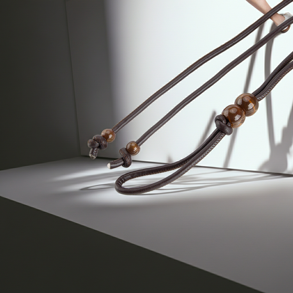 BC44 - Adjustable Leather Rope Waist Belt / Styling Cord