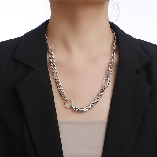 CC12 Bold Mixed Chain Stainless Steel Necklace