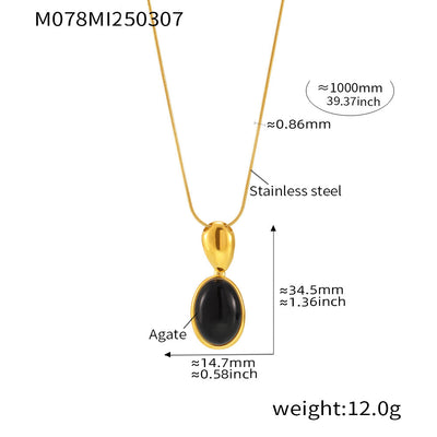 CC14 - Oval Tiger’s Eye & Agate Pendant Necklace