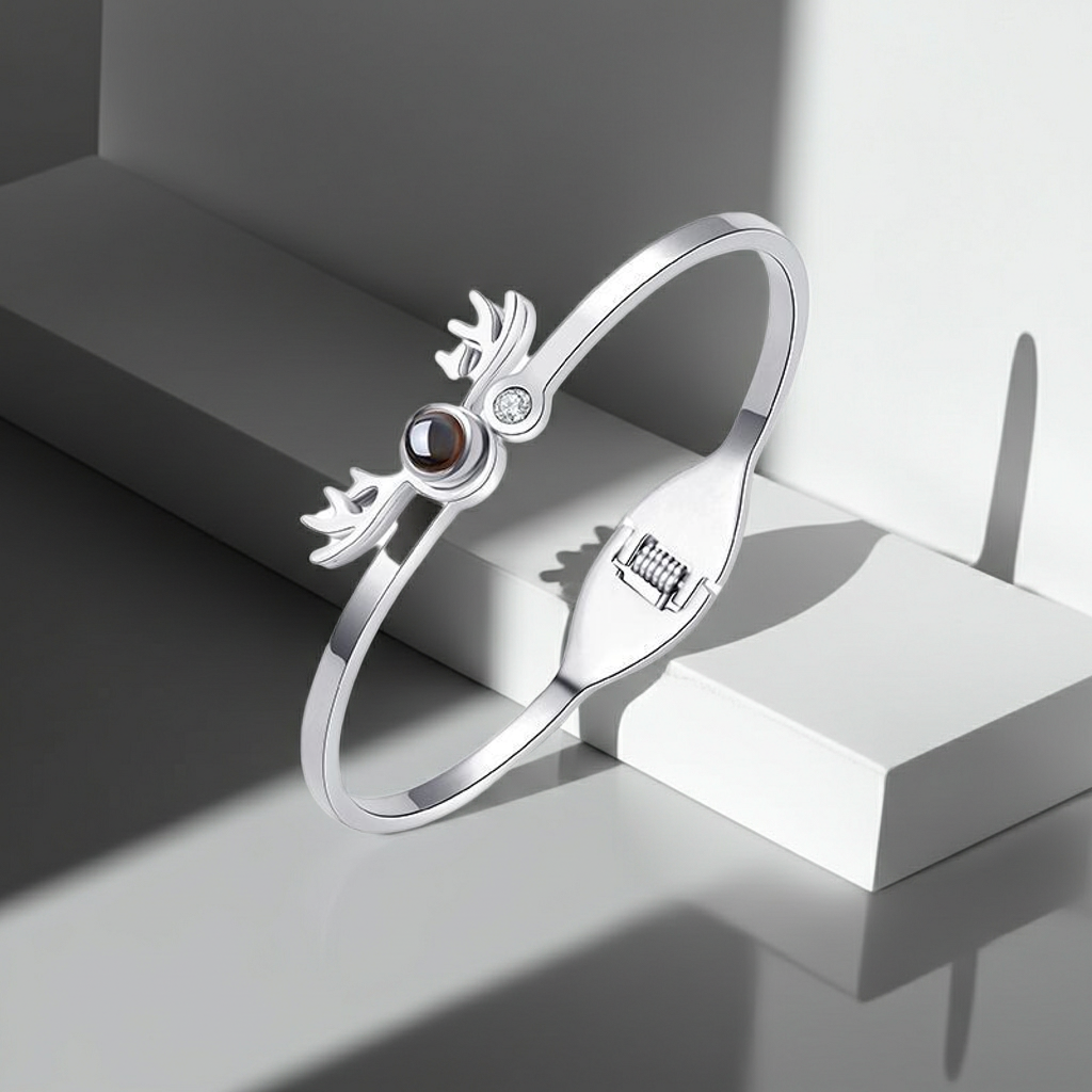 PS58 - Adjustable Photo Projection Bangle Bracelet