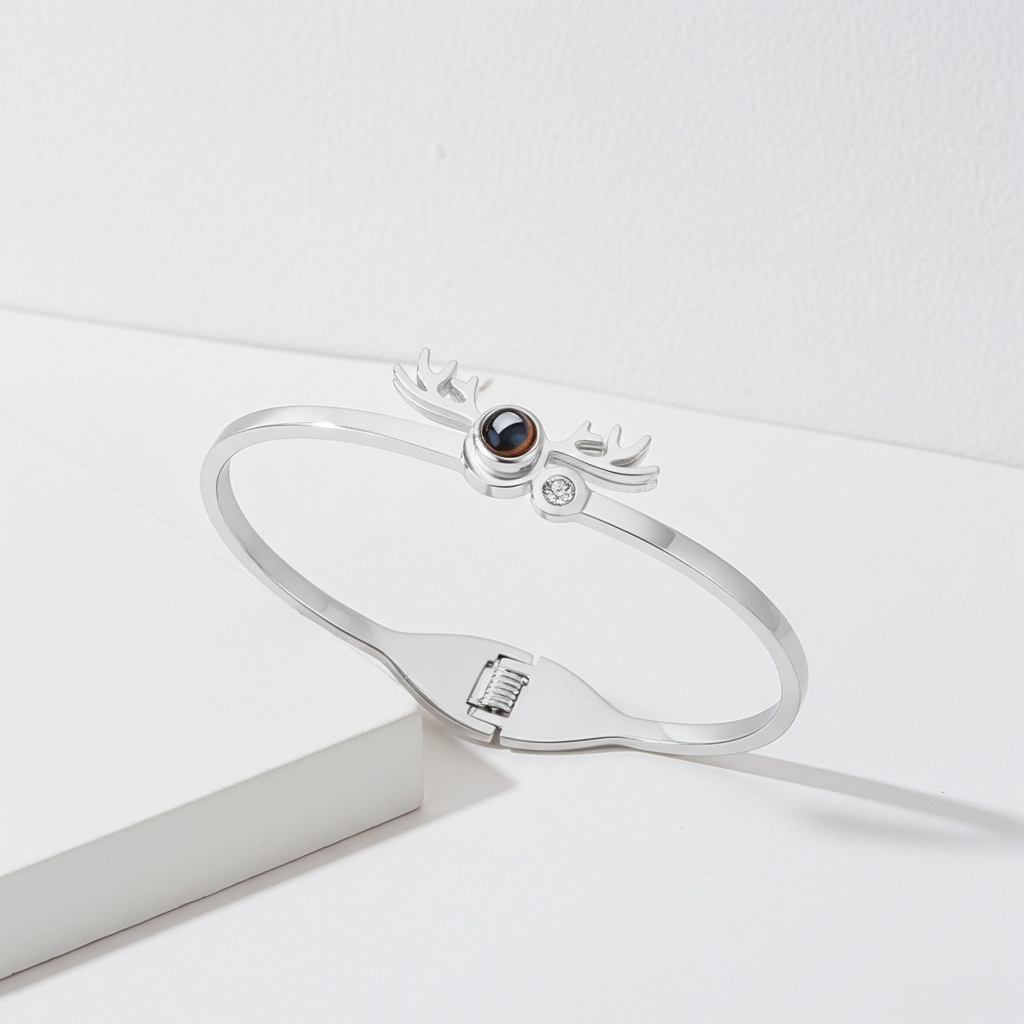 PS58 - Adjustable Photo Projection Bangle Bracelet