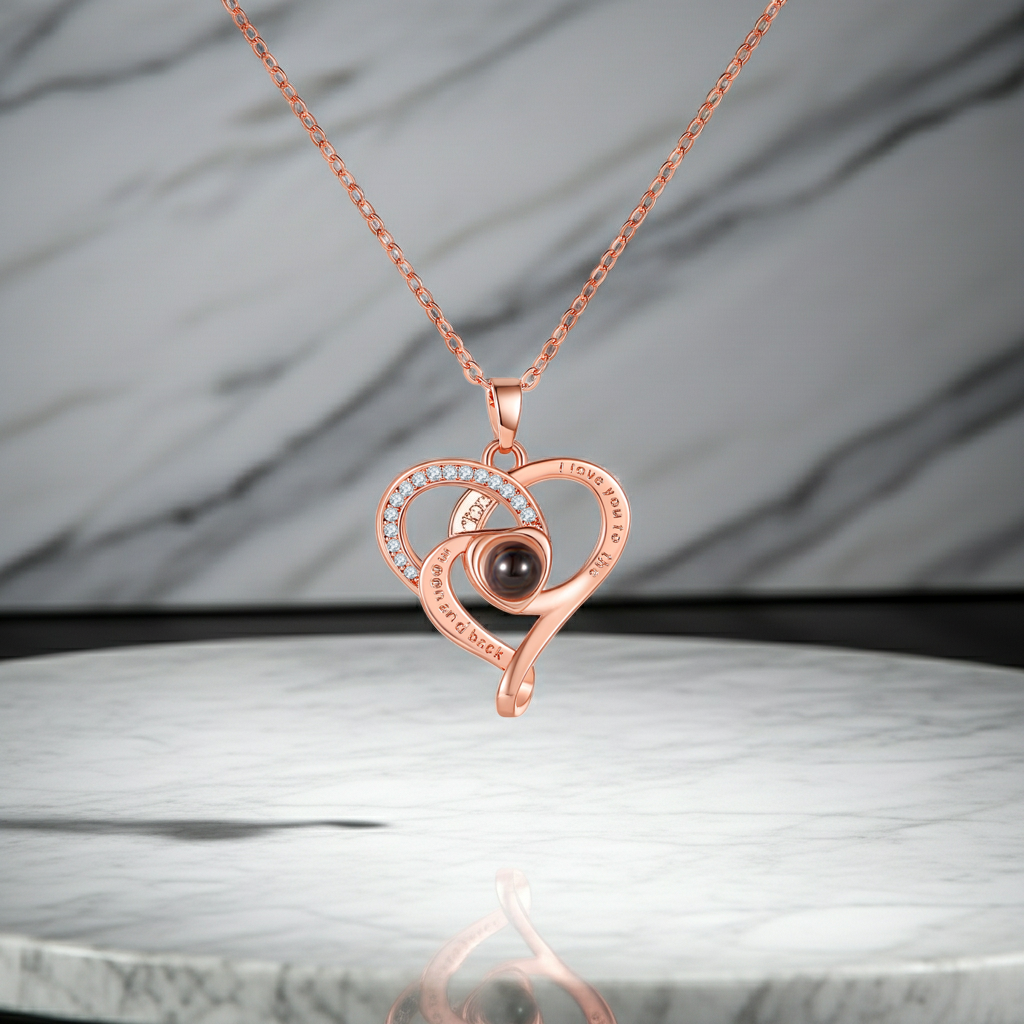 PX69 - Promise Heart Photo Projection Necklace