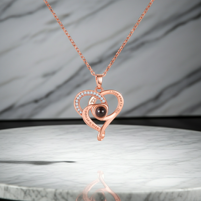PX69 - Promise Heart Photo Projection Necklace
