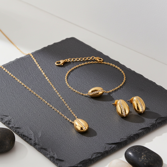 GP26 - Teardrop Sparkle Jewelry Set – Bracelet, Necklace & Earrings