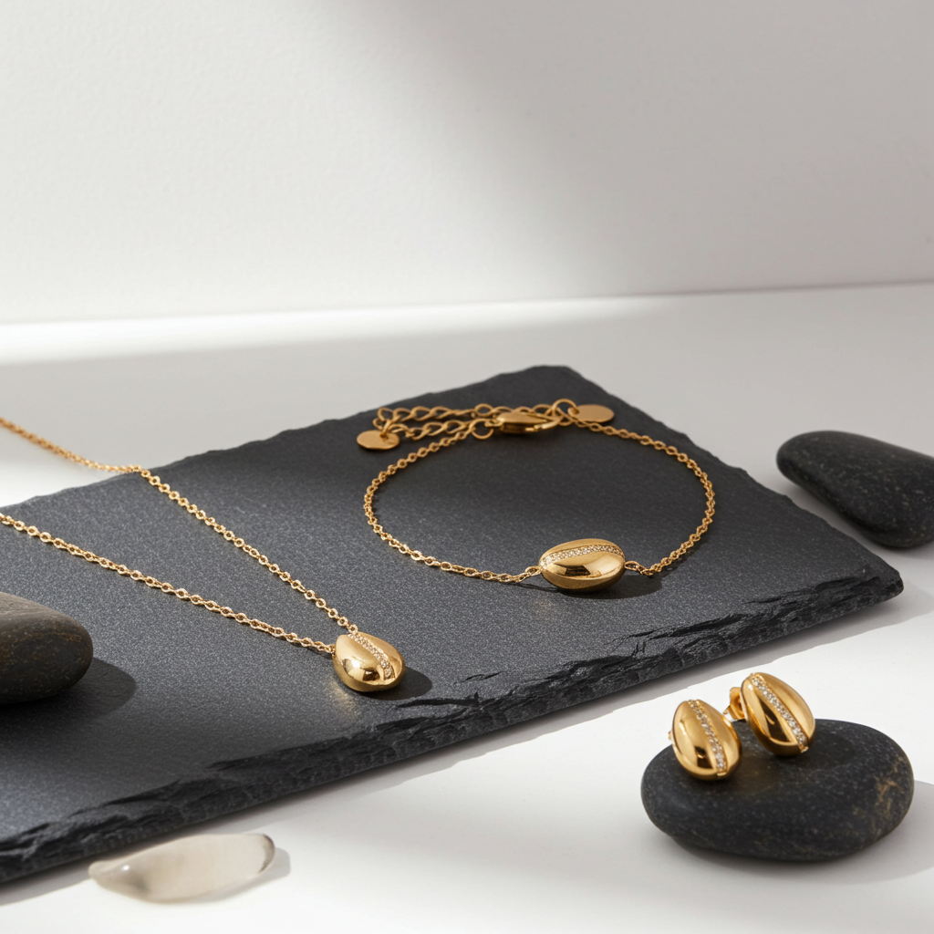 GP26 - Teardrop Sparkle Jewelry Set – Bracelet, Necklace & Earrings