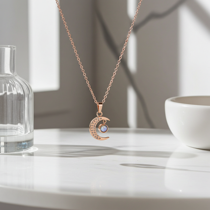 PX05 - Custom Moon Projection Necklace – Rose Gold, Silver, Gold