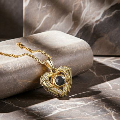 PXS107 - Echoya – Eternal Heart Photo Projection Necklace