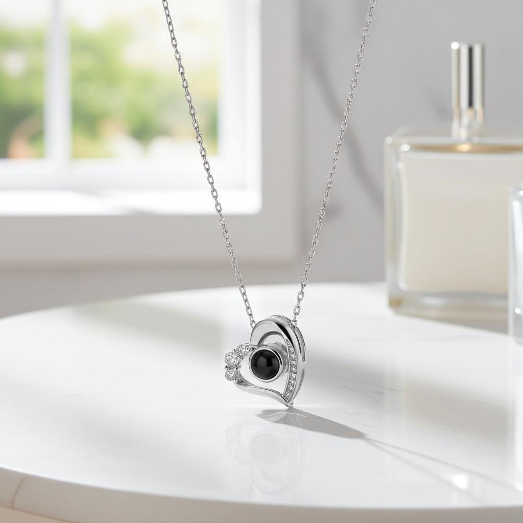 PXS113 - Eternal Heart Photo Projection Necklace