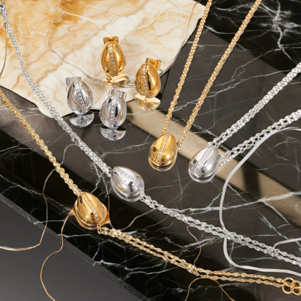 GP26 - Teardrop Sparkle Jewelry Set – Bracelet, Necklace & Earrings
