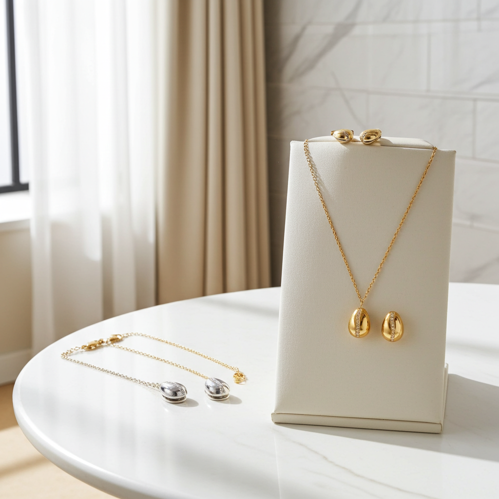 GP26 - Teardrop Sparkle Jewelry Set – Bracelet, Necklace & Earrings
