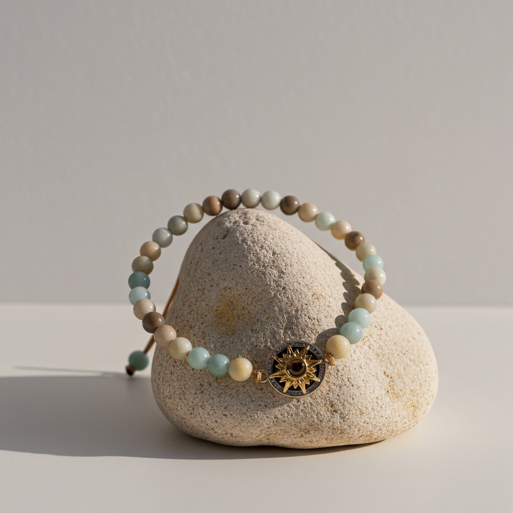 PS06 - Personalized Sun Photo Projection Beaded Bracelet