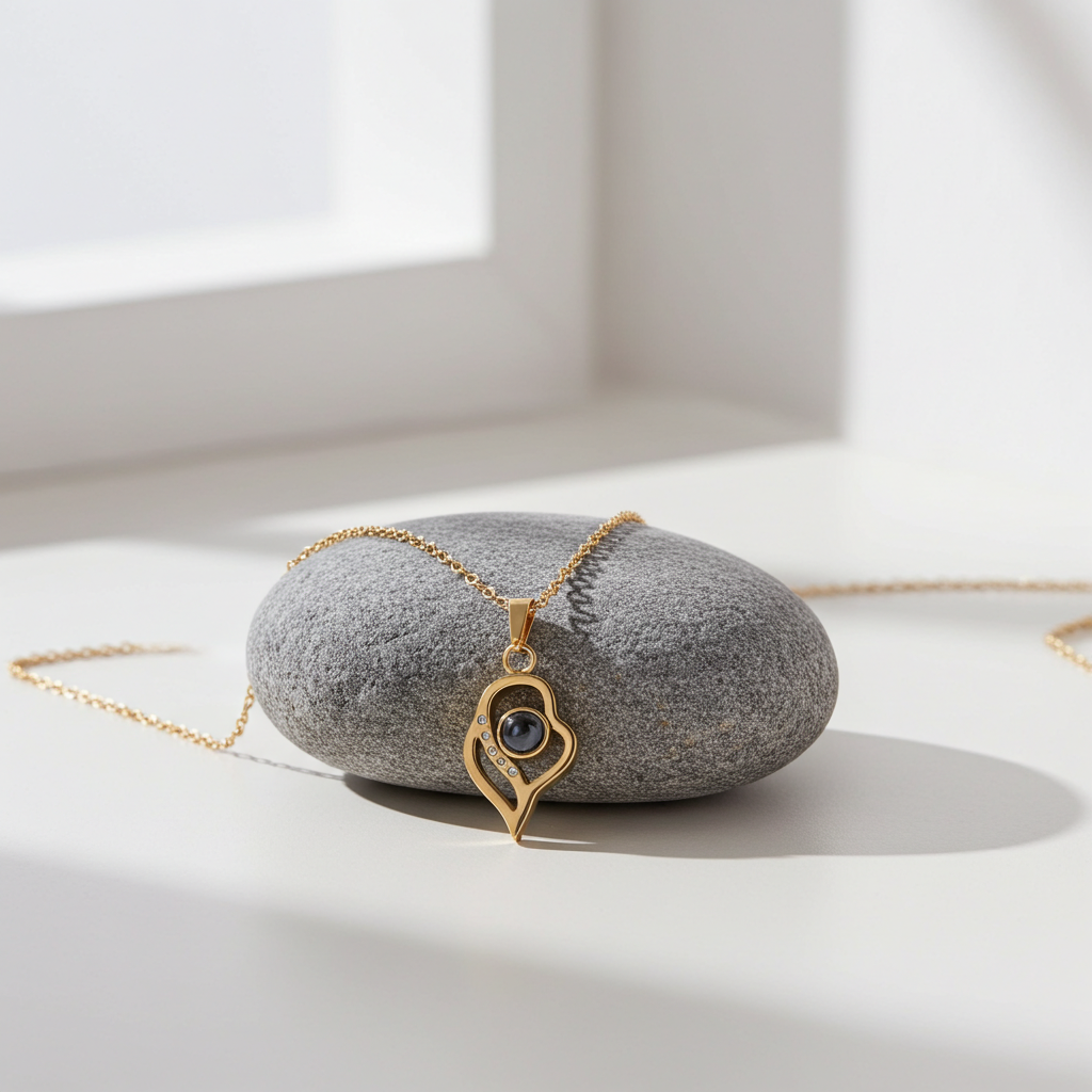 PX04 - Double Heart Custom Projection Necklace – Rose Gold, Silver, Gold