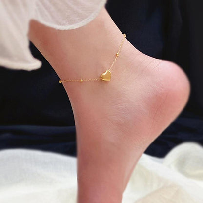 FC01 🌟 Delicate Gold Anklet Collection – Symbols of Love, Luck & Grace