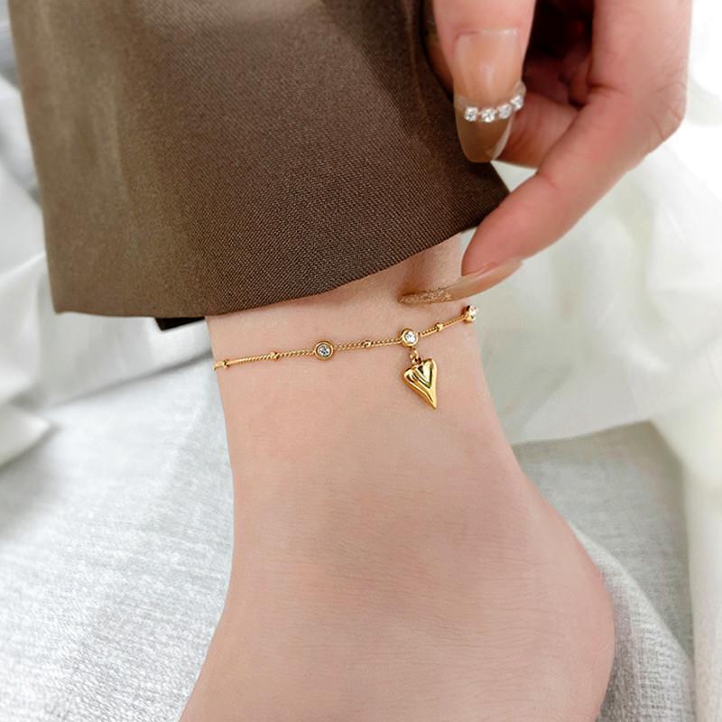 FC01 - Delicate Gold Anklet Collection – Symbols of Love, Luck & Grace