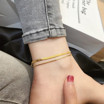 FC01 - Delicate Gold Anklet Collection – Symbols of Love, Luck & Grace