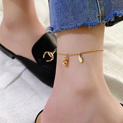 FC01 - Delicate Gold Anklet Collection – Symbols of Love, Luck & Grace