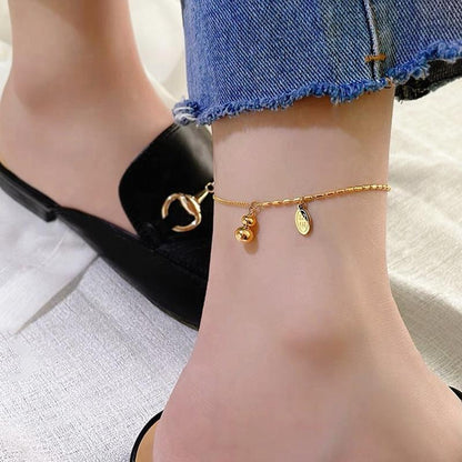 FC01 🌟 Delicate Gold Anklet Collection – Symbols of Love, Luck & Grace