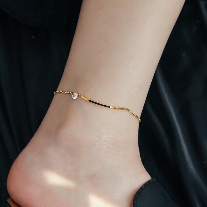 FC01 🌟 Delicate Gold Anklet Collection – Symbols of Love, Luck & Grace