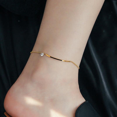 FC01 - Delicate Gold Anklet Collection – Symbols of Love, Luck & Grace