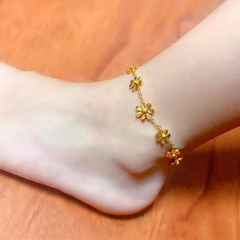 FC01 🌟 Delicate Gold Anklet Collection – Symbols of Love, Luck & Grace