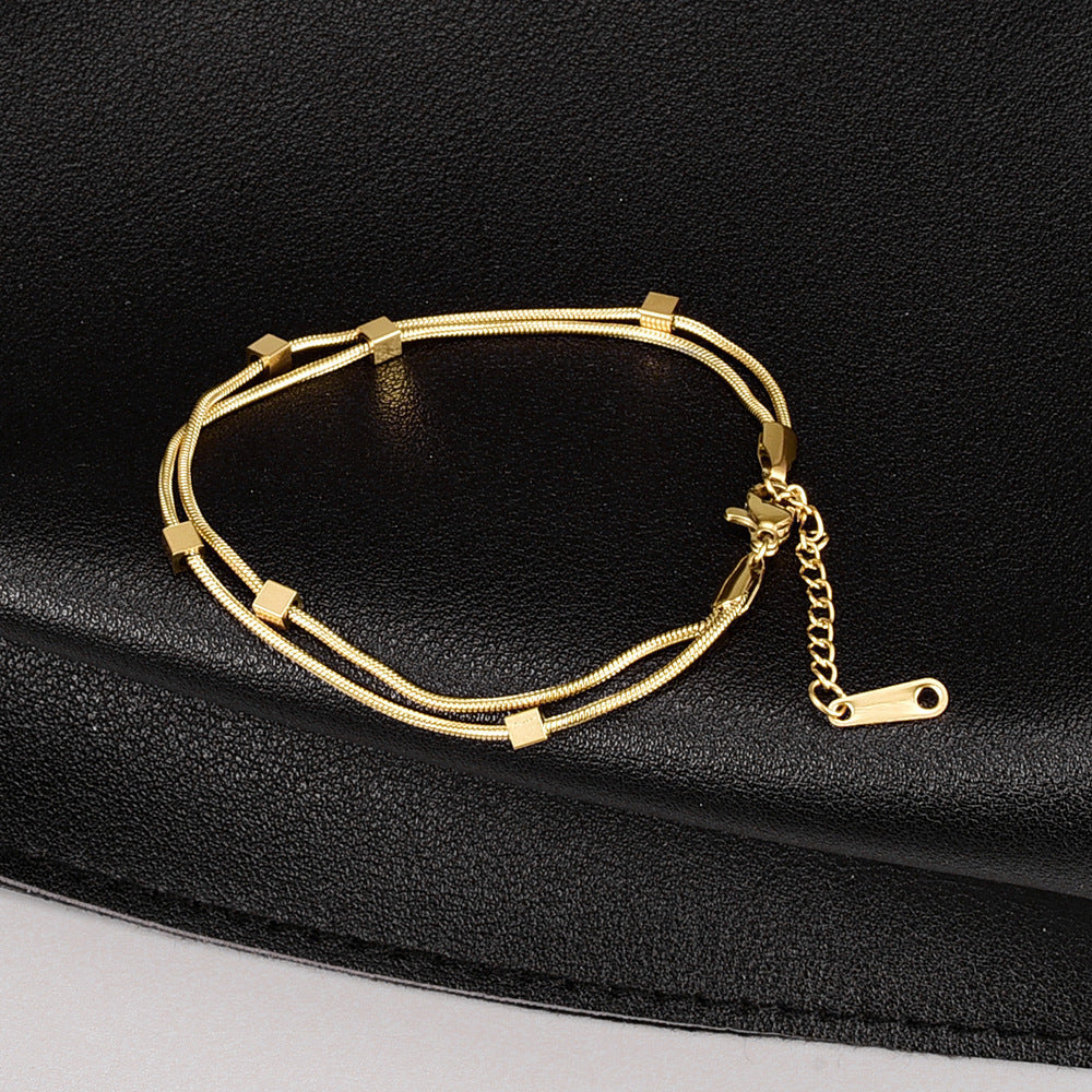 FC01 🌟 Delicate Gold Anklet Collection – Symbols of Love, Luck & Grace