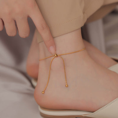 FC01 - Delicate Gold Anklet Collection – Symbols of Love, Luck & Grace