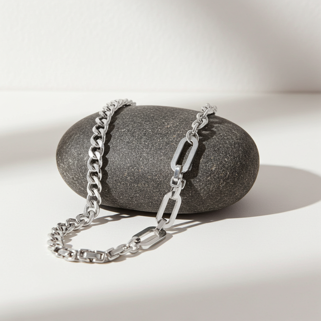 CC12 - Bold Mixed Chain Stainless Steel Necklace