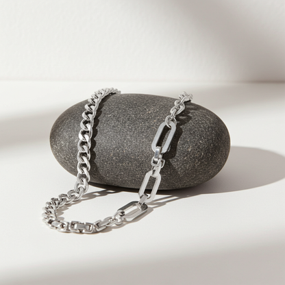 CC12 - Bold Mixed Chain Stainless Steel Necklace