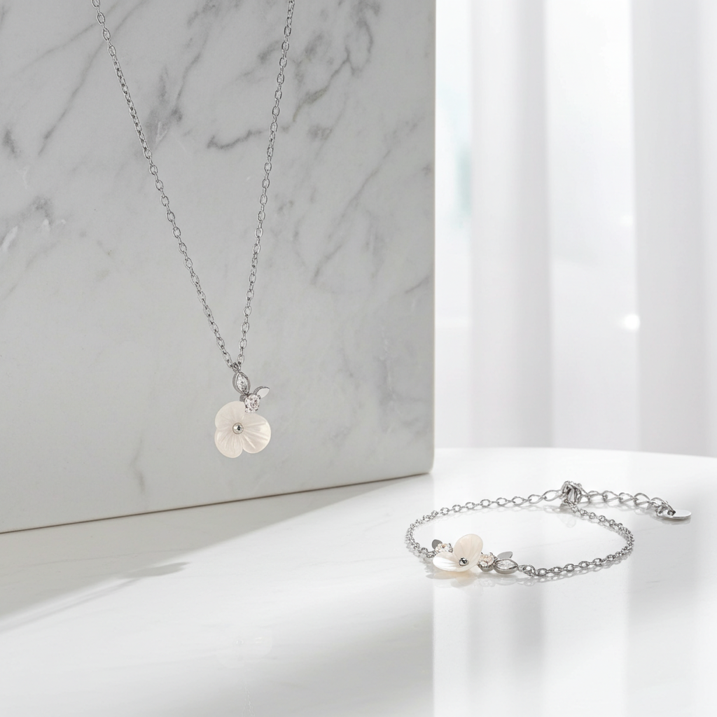 GP15 - Elegant Blossom Necklace & Bracelet